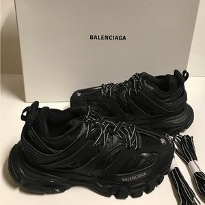 Balenciaga Track Trainers Triple Black Women Size 9 BST VNDS Runners